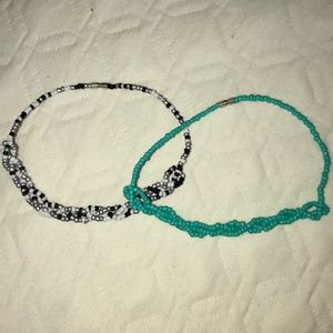 Teal and black&white bracelet (2)